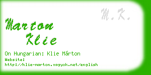 marton klie business card